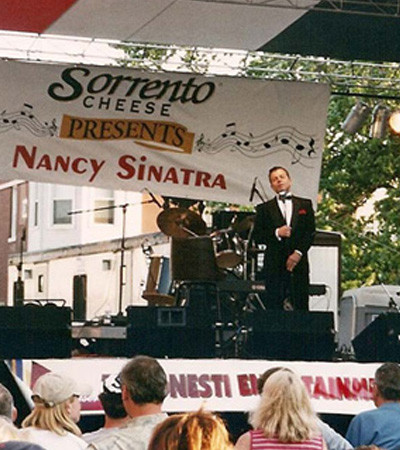 Frank Sinatra Impersonator performing at festival